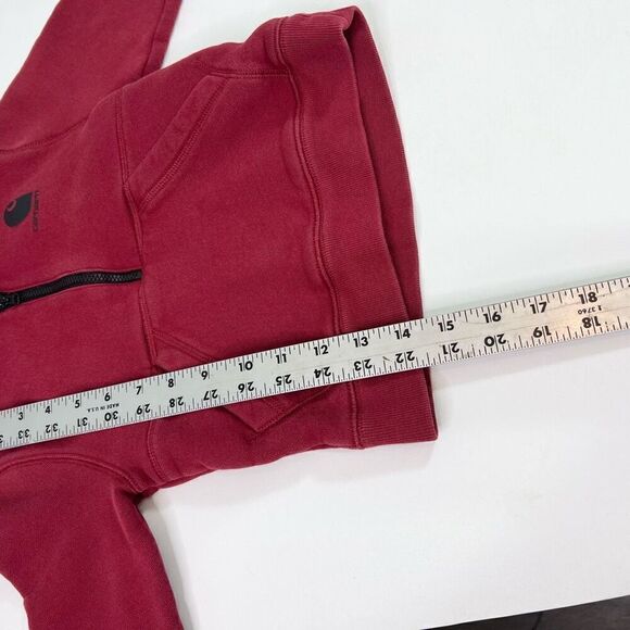 Carhartt Sweatshirt Kids Toddlers 2T Red Half-Zip Hoodie Long Sleeve Pullover - Picture 5 of 8